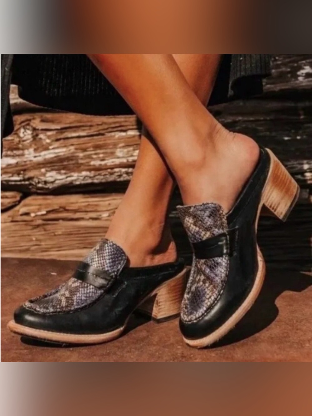 FREEBIRD Collins Ice Multi Leather Western Mules Size 6 New With Box